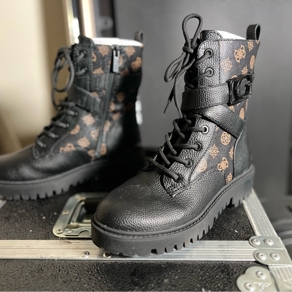 Guess Black Combat Boots New